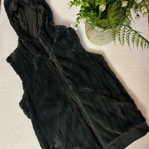 The North Face Gray Faux Fur Vest